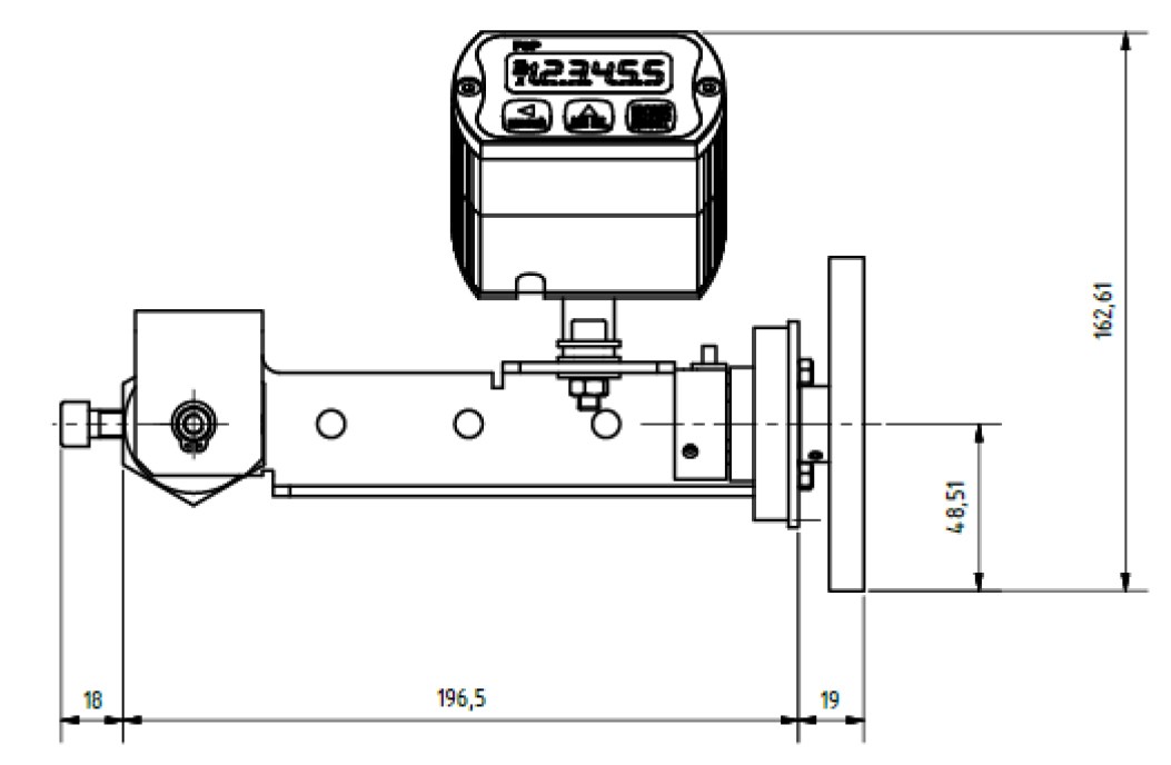 Elektronischer Meterzähler Light 90 Grad Aufsicht