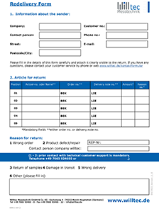 Ruecksendeformular